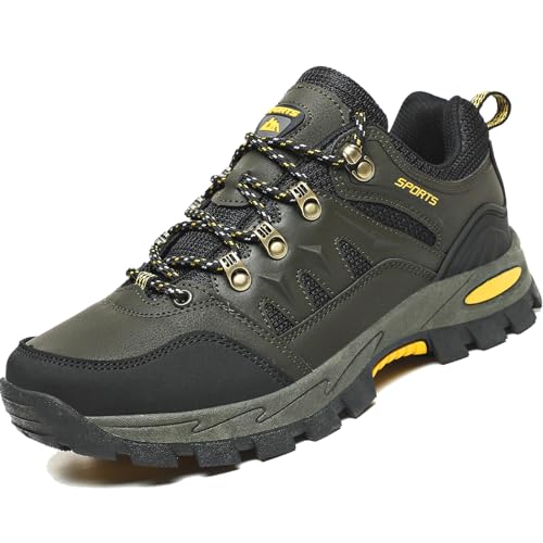 VTASQ Herren Wanderstiefel Leichte Wanderschuhe Atmungsaktiv Outdoor Sportlich Gleitsicher Bequem Bergstiefel Trekking Schuhe Damen Herren Wanderhalbschuhe Grün 42EU von VTASQ