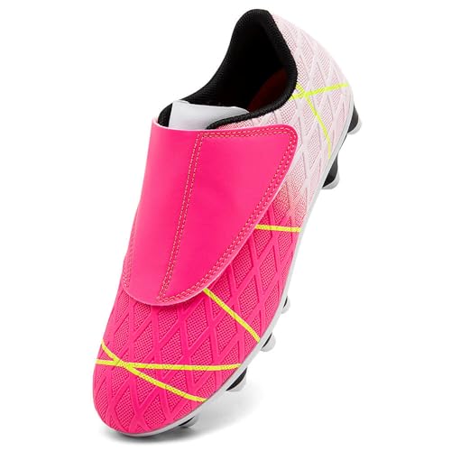 VTASQ Kinder Fußballschuhe Jungen Professionelle Mädchen Kunstrasen Fussballschuhe Sportliche Indoor Outdoor Athletic Soccer Schuhe Trainingsschuhe Weiß Rosa EU29 von VTASQ