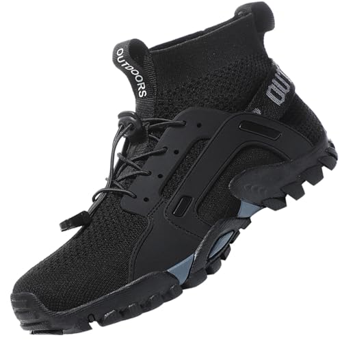 VTASQ Kinder Wanderschuhe Outdoor rutschfest Sneakers Atmungsaktiv Walkingschuhe Laufschuhe Trekking Jungen Mädchen schwarz 39 EU von VTASQ