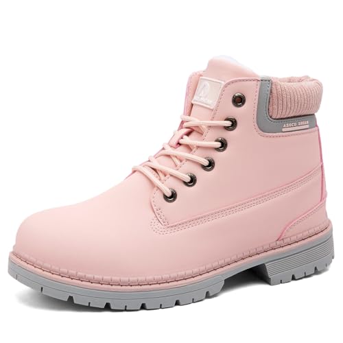 VTASQ Winterstiefel Damen Gefüttert Winterschuhe Wasserdicht Warme Winter Boots Outdoor Wanderschuhe Rutschfest Frauen Schneestiefel Kurzschaft Stiefel Rosa EU38 von VTASQ