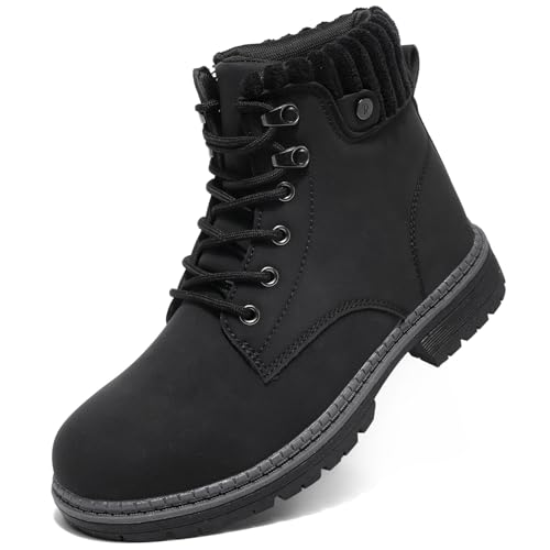 VTASQ Winterstiefel Damen Gefütterte Stiefel Warm Schneestiefel Wasserdicht Trekking-Schuhe Stiefeletten Outdoor Rutschfeste Wanderschuhe Winterboots Schneestiefel Schwarz 41EU von VTASQ