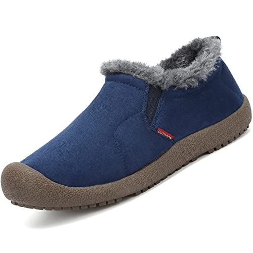 VTASQ Winterstiefel Herren Winterschuhe Gefüttert Warme Schneestiefel Outdoor Rutschfest Kurzschaft Boots Slip On Blau 43 EU von VTASQ