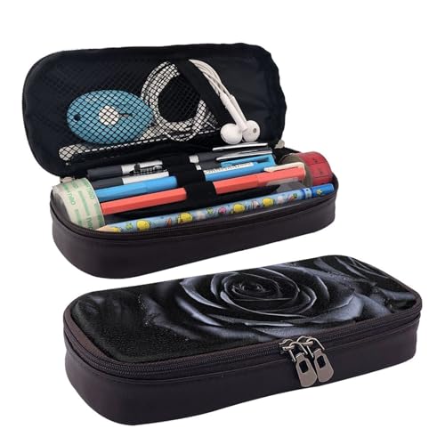 VTCTOASY Federmäppchen mit Reißverschluss, großes Fassungsvermögen, ästhetisches Federmäppchen, tragbar, Büro, Schreibwaren, Make-up-Tasche, Schreibtisch-Organizer-Tasche für Erwachsene, Schwarz, VTCTOASY Federmäppchen mit Reißverschluss, großes Fassungsvermögen, ästhetisches Federmäppchen, tragbar, Büro, Schreibwaren, Make-up-Tasche, Schreibtisch-Organizer-Tasche für Erwachsene, Schwarz, von VTCTOASY