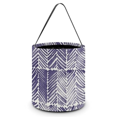 VTCTOASY Süßes oder Saures Taschen Halloween Tragetasche Halloween Süßigkeiteneimer Menschen und Orang-Utans Geschenktüten Süßigkeitentüten für Halloween, blaue Linien Muster, Einheitsgröße, Blaues von VTCTOASY