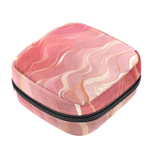 Kleine Reise Make up Tasche,Kosmetiktaschen für Damen,Abstrakter marmordruck roségold,Periodentasche von VTGHDEEQ