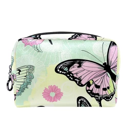 Make up Tasche klein,Make up Reisetasche,Abstrakte Blume und Schmetterling,Make up Organizer Tasche von VTGHDEEQ