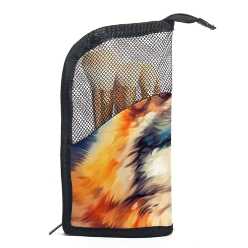 Make up Tasche klein,Make up Reisetasche,Abstrakter Wolf Aquarell Hund,Make up Organizer Tasche von VTGHDEEQ