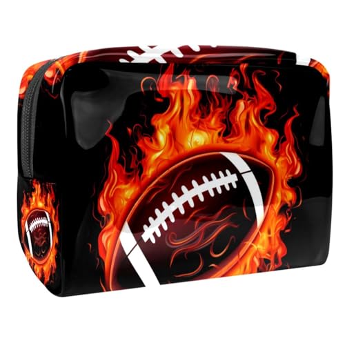 Make up Tasche klein,Make up Reisetasche,American Football im Feuer,Make up Organizer Tasche von VTGHDEEQ