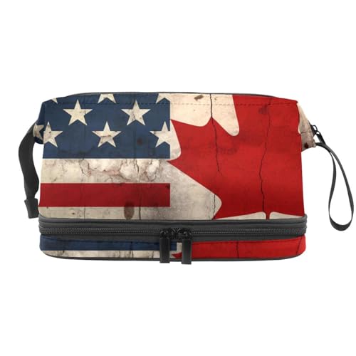 Make up Tasche klein,Make up Reisetasche,Amerika Kanada Flagge Retro,Make up Organizer Tasche von VTGHDEEQ