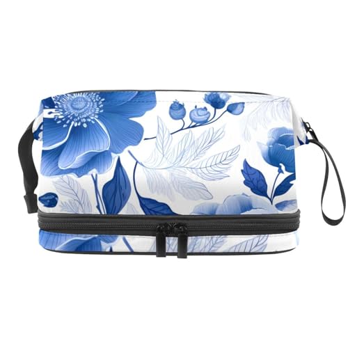 Make up Tasche klein,Make up Reisetasche,Blaue Frühlingsblumen Pfingstrose,Make up Organizer Tasche von VTGHDEEQ