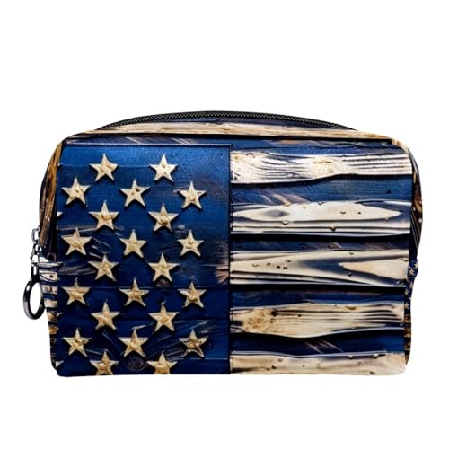 Make up Tasche klein,Make up Reisetasche,Blaue Streifen amerikanische Flagge,Make up Organizer Tasche von VTGHDEEQ