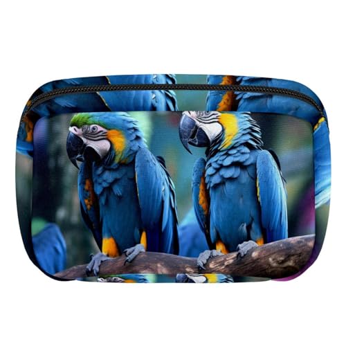 Make up Tasche klein,Make up Reisetasche,Blauer papageienvogel tropisch,Make up Organizer Tasche von VTGHDEEQ