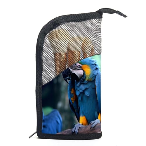 Make up Tasche klein,Make up Reisetasche,Blauer papageienvogel tropisch,Make up Organizer Tasche von VTGHDEEQ