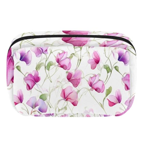 Make up Tasche klein,Make up Reisetasche,Blumen lila Blumen Vintage,Make up Organizer Tasche von VTGHDEEQ