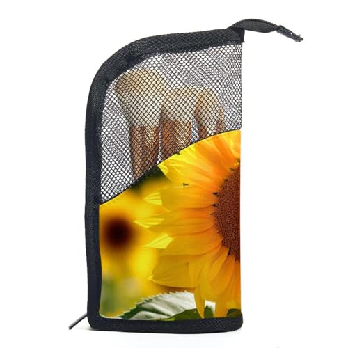 Make up Tasche klein,Make up Reisetasche,Blumenfeld Sonnenblume,Make up Organizer Tasche von VTGHDEEQ