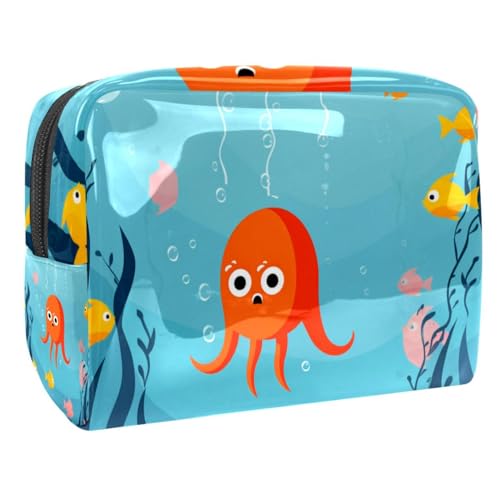 Make up Tasche klein,Make up Reisetasche,Fische in der Meereswelt,Make up Organizer Tasche von VTGHDEEQ