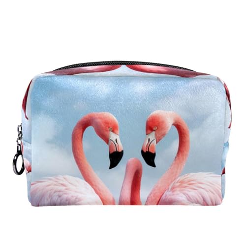 Make up Tasche klein,Make up Reisetasche,Flamingo Herzwolkenfluss,Make up Organizer Tasche von VTGHDEEQ