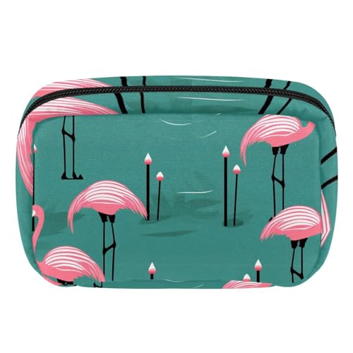 Make up Tasche klein,Make up Reisetasche,Flamingo und Streifen,Make up Organizer Tasche von VTGHDEEQ