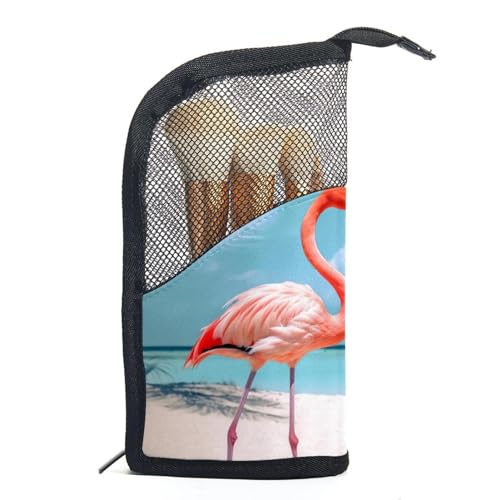 Make up Tasche klein,Make up Reisetasche,Flamingos Sandstrand Sommer,Make up Organizer Tasche von VTGHDEEQ