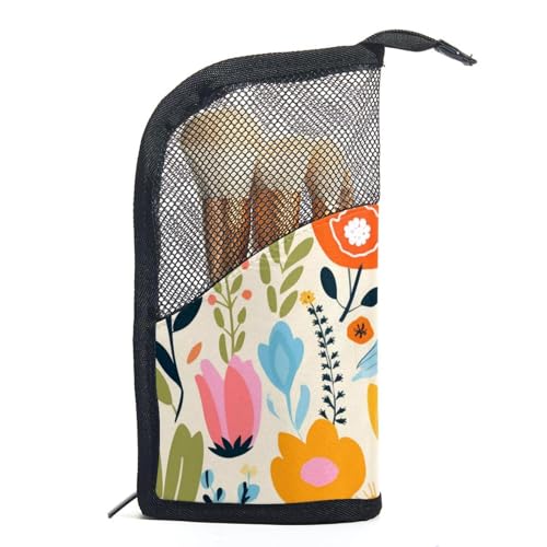 Make up Tasche klein,Make up Reisetasche,Florale Retro Blume bunt,Make up Organizer Tasche von VTGHDEEQ