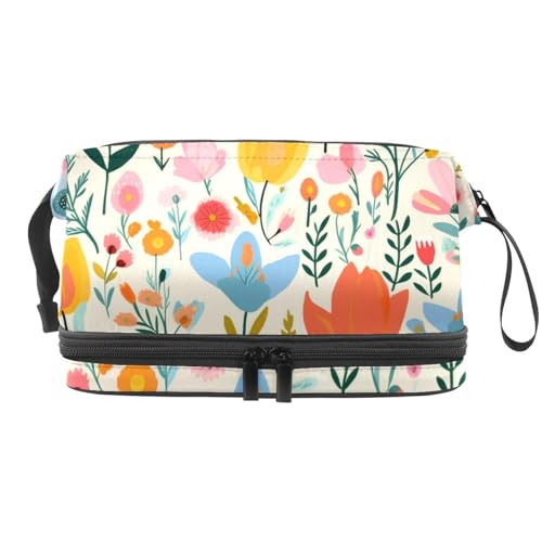 Make up Tasche klein,Make up Reisetasche,Florale Retro Blume bunt,Make up Organizer Tasche von VTGHDEEQ