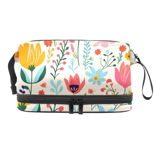 Make up Tasche klein,Make up Reisetasche,Florale Retro Blume bunt,Make up Organizer Tasche von VTGHDEEQ