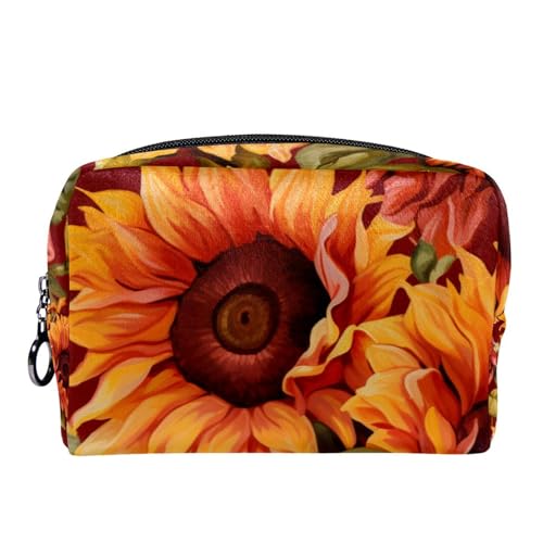 Make up Tasche klein,Make up Reisetasche,Herbst Sonnenblume Blume,Make up Organizer Tasche von VTGHDEEQ