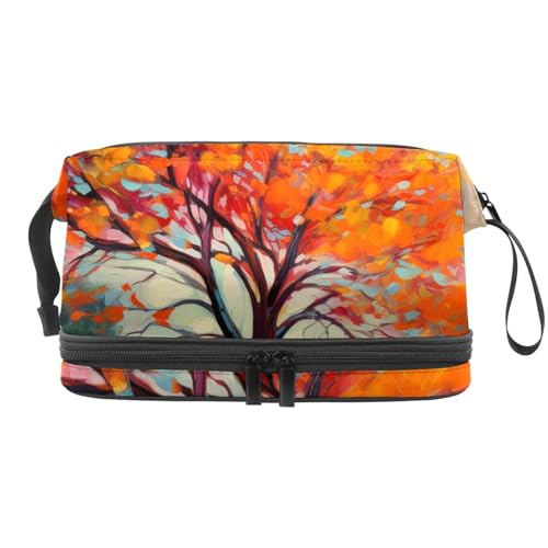 Make up Tasche klein,Make up Reisetasche,Herbstbaum Bunte Malerei,Make up Organizer Tasche von VTGHDEEQ