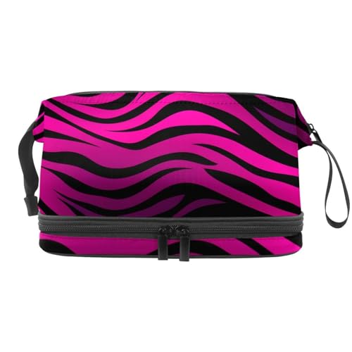 Make up Tasche klein,Make up Reisetasche,Lila Streifen des tierischen Zebras,Make up Organizer Tasche von VTGHDEEQ