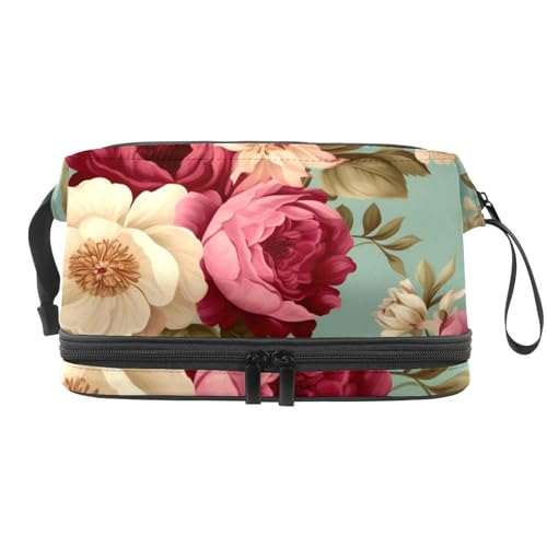 Make up Tasche klein,Make up Reisetasche,Nahtlose Blumenrosen,Make up Organizer Tasche von VTGHDEEQ