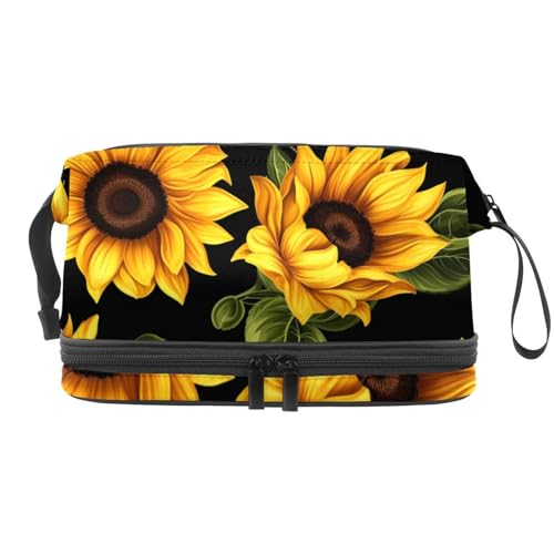 Make up Tasche klein,Make up Reisetasche,Sonnenblume im Kunststil,Make up Organizer Tasche von VTGHDEEQ