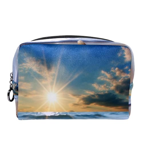 Make up Tasche klein,Make up Reisetasche,Strände Sommer Muscheln Wolken,Make up Organizer Tasche von VTGHDEEQ