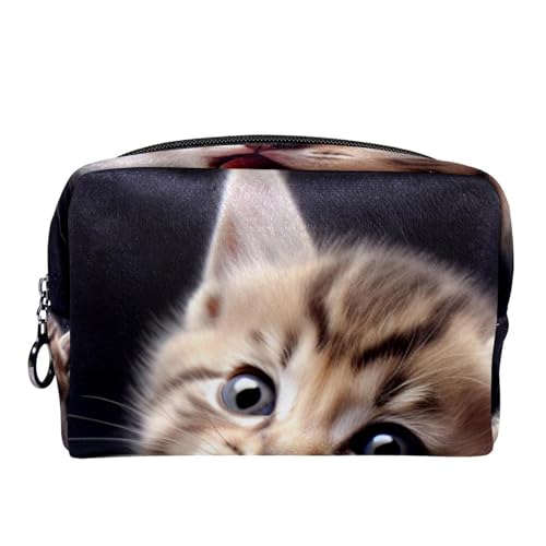 Make up Tasche klein,Make up Reisetasche,Tier Katze süßes Kätzchen,Make up Organizer Tasche von VTGHDEEQ