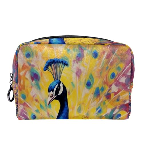 Make up Tasche klein,Make up Reisetasche,Tierische Bunte Pfau Kunst Malerei,Make up Organizer Tasche von VTGHDEEQ