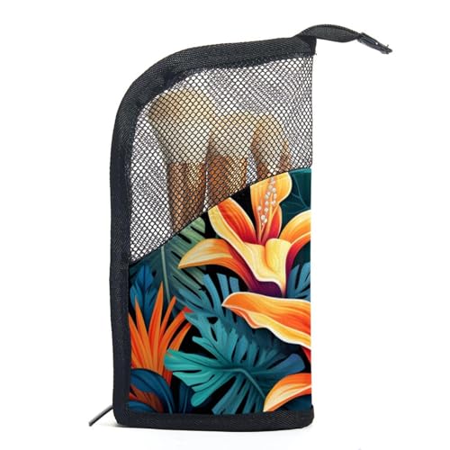 Make up Tasche klein,Make up Reisetasche,Tropischer Dschungel der Blumenpflanze,Make up Organizer Tasche von VTGHDEEQ