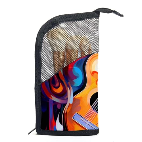 Make up Tasche klein,Make up Reisetasche,abstrakte Kunst Musiknoten Gitarre,Make up Organizer Tasche von VTGHDEEQ