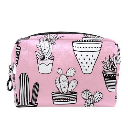 Make up Tasche klein,Make up Reisetasche,schwarzer pflanzenrosa Hintergrund,Make up Organizer Tasche von VTGHDEEQ