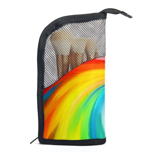 Make up Taschen Organizer,Kosmetiktaschen für Frauen,Abstrakter Strudel Regenbogen,kleine Make up Tasche von VTGHDEEQ