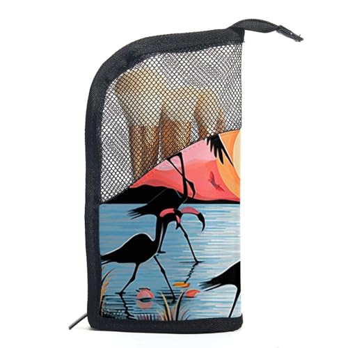 Make up Taschen Organizer,Kosmetiktaschen für Frauen,Flamingo See Berg,kleine Make up Tasche von VTGHDEEQ