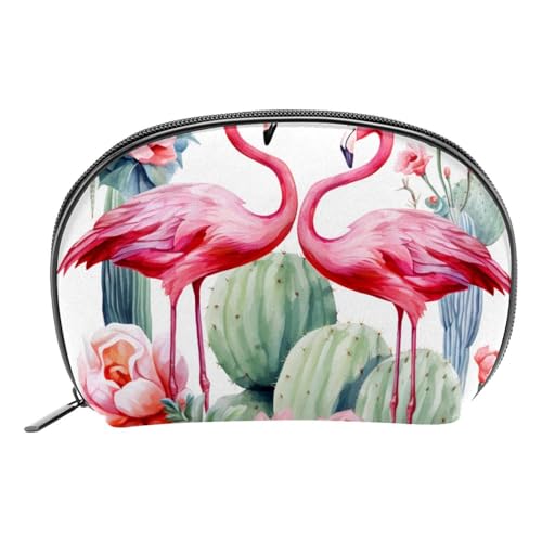 Make up Taschen Organizer,Kosmetiktaschen für Frauen,Flamingo rosa Blütenkaktus,kleine Make up Tasche von VTGHDEEQ