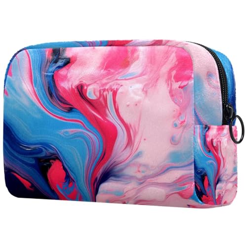 Make up Taschen für Damen,Kulturbeutel für Herren,Abstrakte Aquarellmarmorbeschaffenheit,Reise Kosmetiktasche von VTGHDEEQ