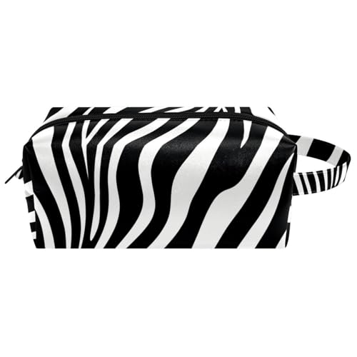 Make up Taschen für Damen,Kulturbeutel für Herren,Abstrakte Zebrastreifen,Reise Kosmetiktasche von VTGHDEEQ