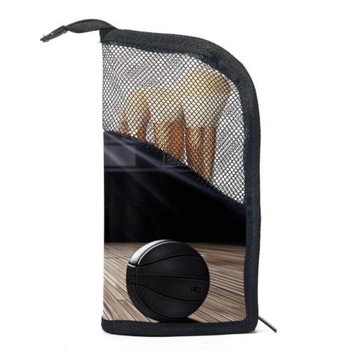 Make up Taschen für Damen,Kulturbeutel für Herren,Basketball Cricketfeld aus Holz,Reise Kosmetiktasche von VTGHDEEQ