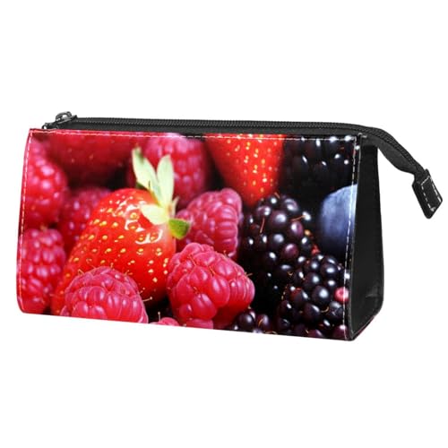 Make up Taschen für Damen,Kulturbeutel für Herren,Beeren Erdbeerfrucht,Reise Kosmetiktasche von VTGHDEEQ