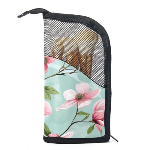 Make up Taschen für Damen,Kulturbeutel für Herren,Blühende Frühlingsblumen,Reise Kosmetiktasche von VTGHDEEQ