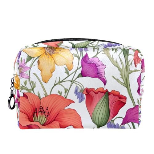 Make up Taschen für Damen,Kulturbeutel für Herren,Florale Dschungelpflanze,Reise Kosmetiktasche von VTGHDEEQ