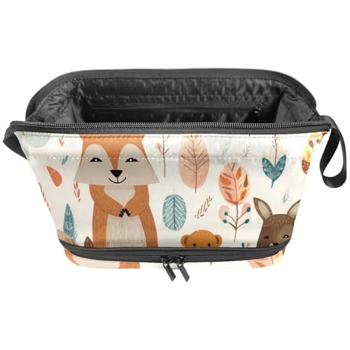 Make up Taschen für Damen,Kulturbeutel für Herren,Tiere bunt Fuchs Indianer,Reise Kosmetiktasche von VTGHDEEQ