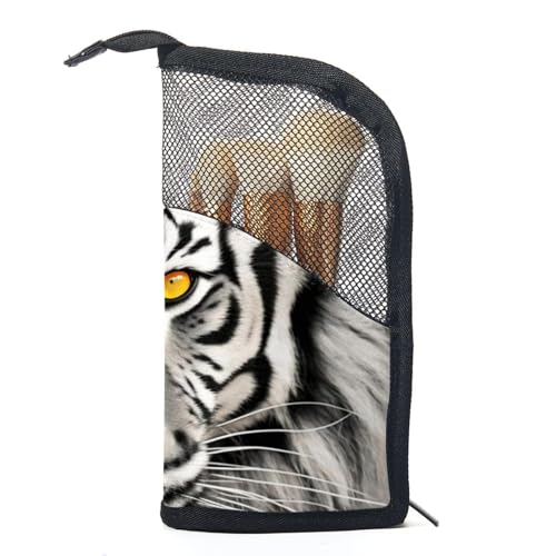 Make up Taschen für Damen,Kulturbeutel für Herren,Tiergesicht Tiger,Reise Kosmetiktasche von VTGHDEEQ