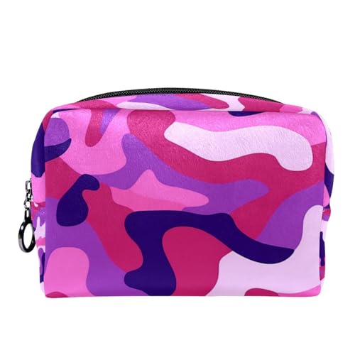 Make up Taschen für Damen,Kulturbeutel für Herren,abstrakte rosa camo,Reise Kosmetiktasche von VTGHDEEQ