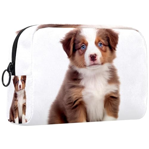 Make up Taschen für Damen,Kulturbeutel für Herren,australischer schäferhund,Reise Kosmetiktasche von VTGHDEEQ